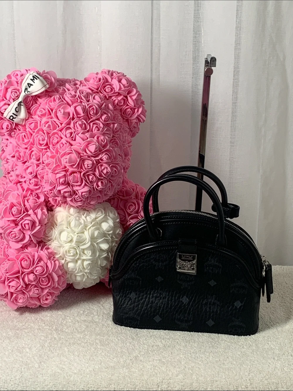 GUC MCM Signature Half Moon Top Handle Crossbody Bag